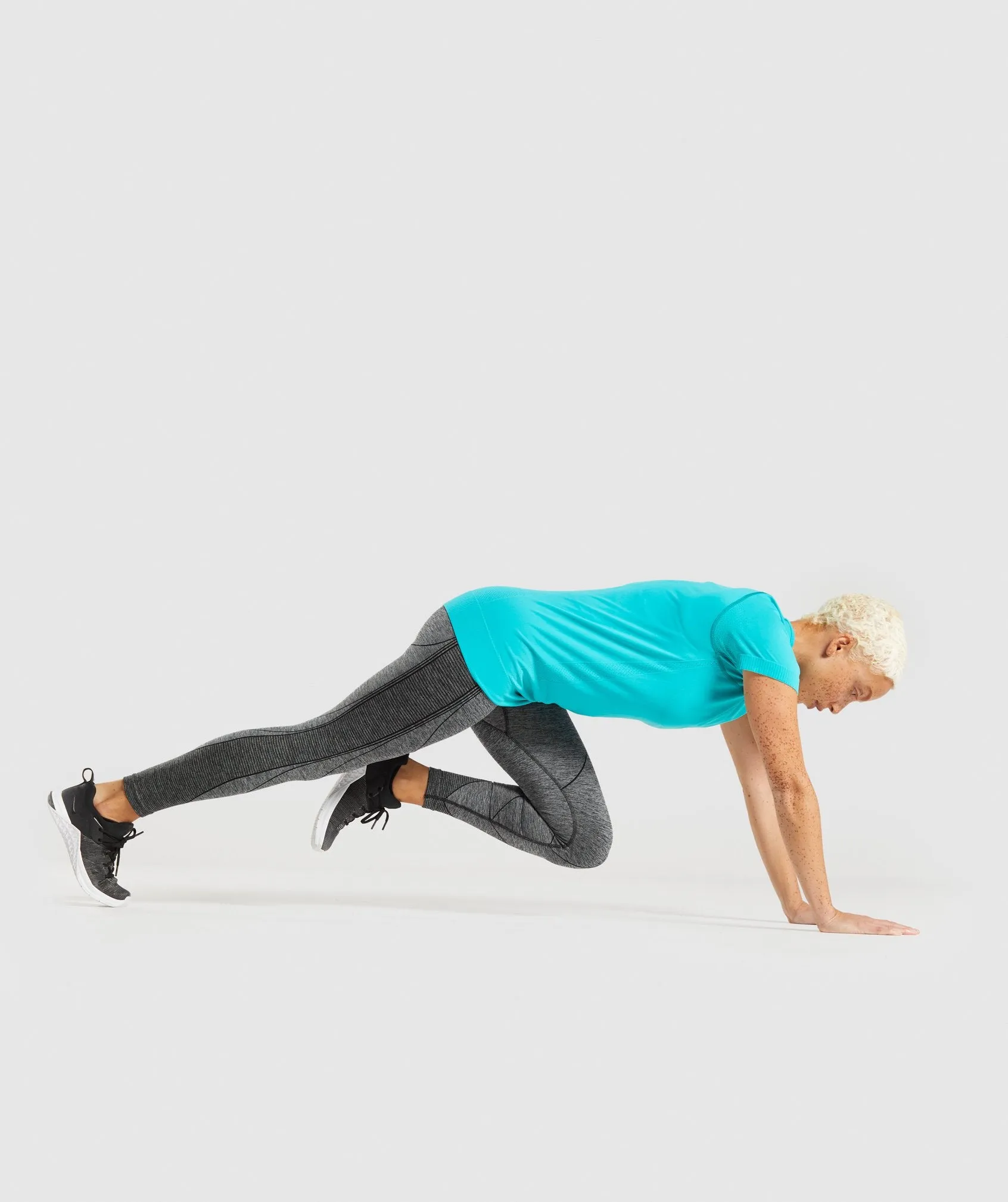 Gymshark Hyper Amplify Leggings - Black Marl/Black