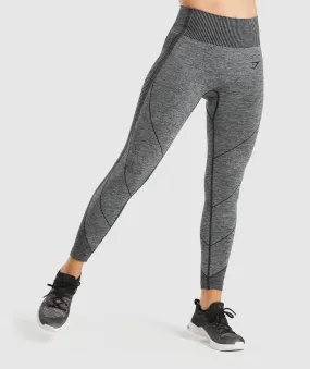 Gymshark Hyper Amplify Leggings - Black Marl/Black