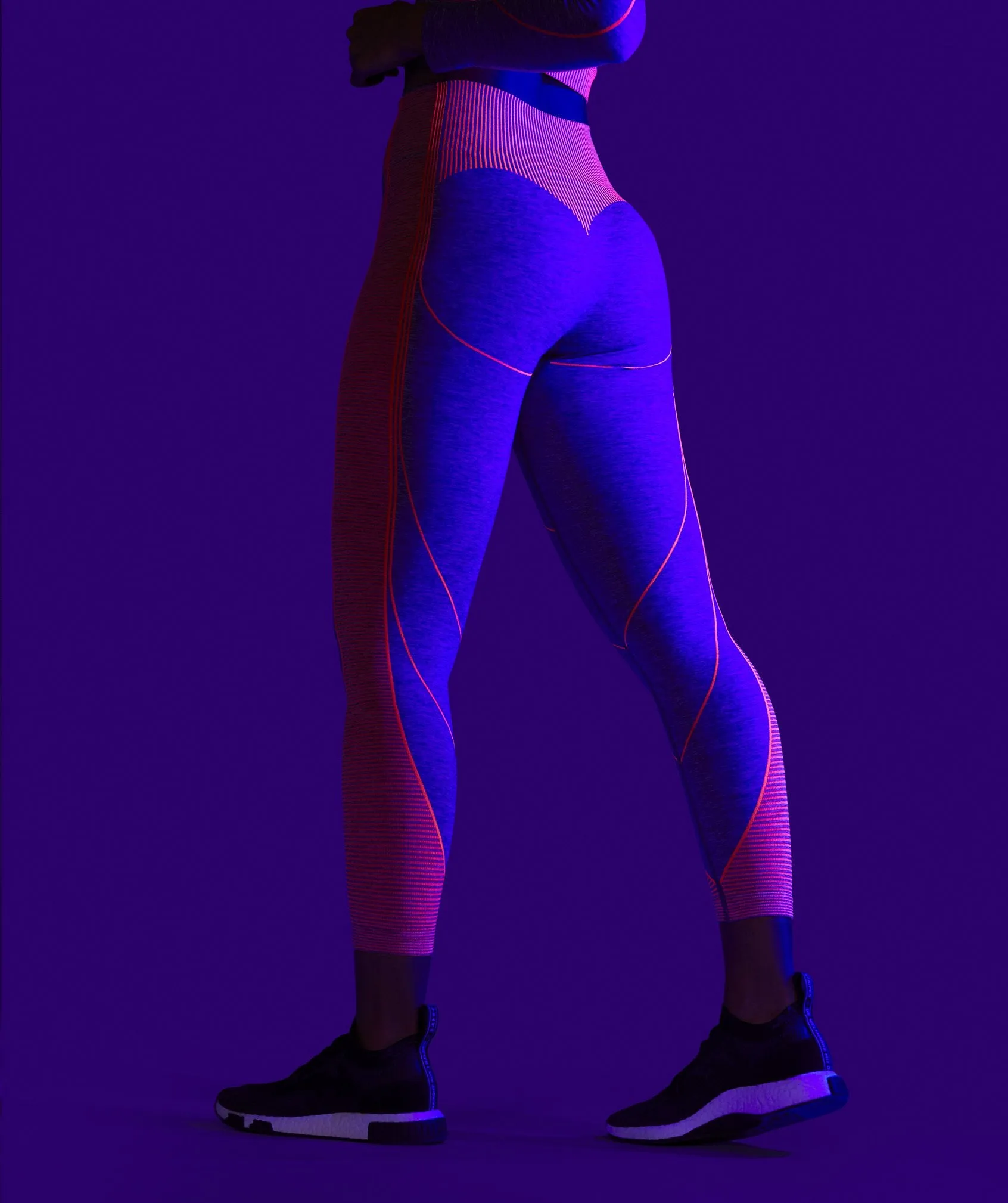 Gymshark Hyper Amplify Leggings - Charcoal Marl/Coral