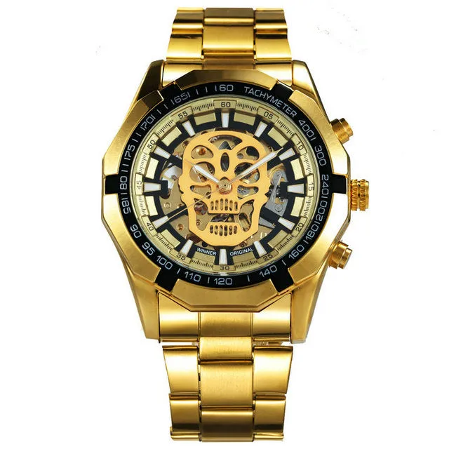 Hip Pop Luxury Men Watches Skull Auto Mechanical WINNER Watch Gifts For Men Luxe Automatique Montre