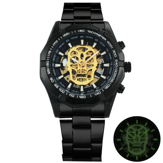 Hip Pop Luxury Men Watches Skull Auto Mechanical WINNER Watch Gifts For Men Luxe Automatique Montre