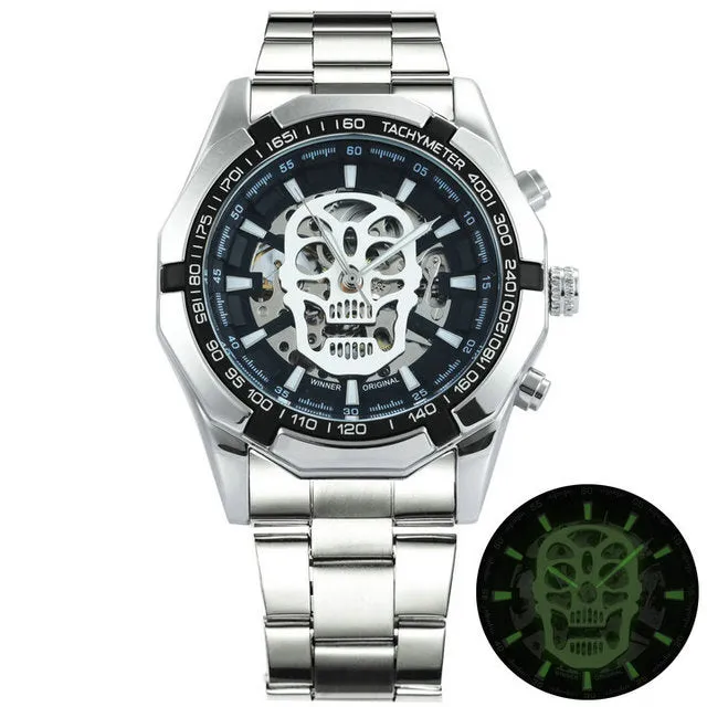 Hip Pop Luxury Men Watches Skull Auto Mechanical WINNER Watch Gifts For Men Luxe Automatique Montre