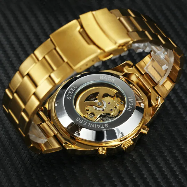 Hip Pop Luxury Men Watches Skull Auto Mechanical WINNER Watch Gifts For Men Luxe Automatique Montre