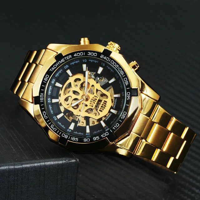 Hip Pop Luxury Men Watches Skull Auto Mechanical WINNER Watch Gifts For Men Luxe Automatique Montre