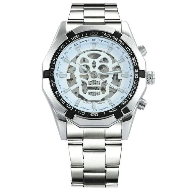 Hip Pop Luxury Men Watches Skull Auto Mechanical WINNER Watch Gifts For Men Luxe Automatique Montre