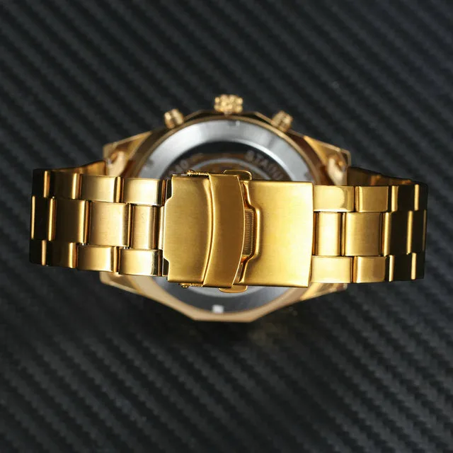 Hip Pop Luxury Men Watches Skull Auto Mechanical WINNER Watch Gifts For Men Luxe Automatique Montre