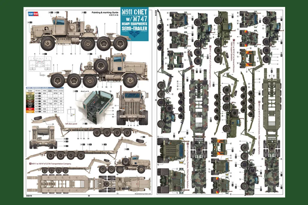 Hobby Boss Military 1/35 M911 C-HET w/m747 Heavy Equipment Semi-Trailer Kit