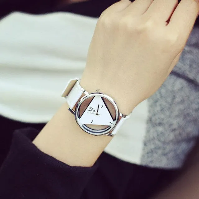 Hollowed-out Triangular Dial Wristwatch