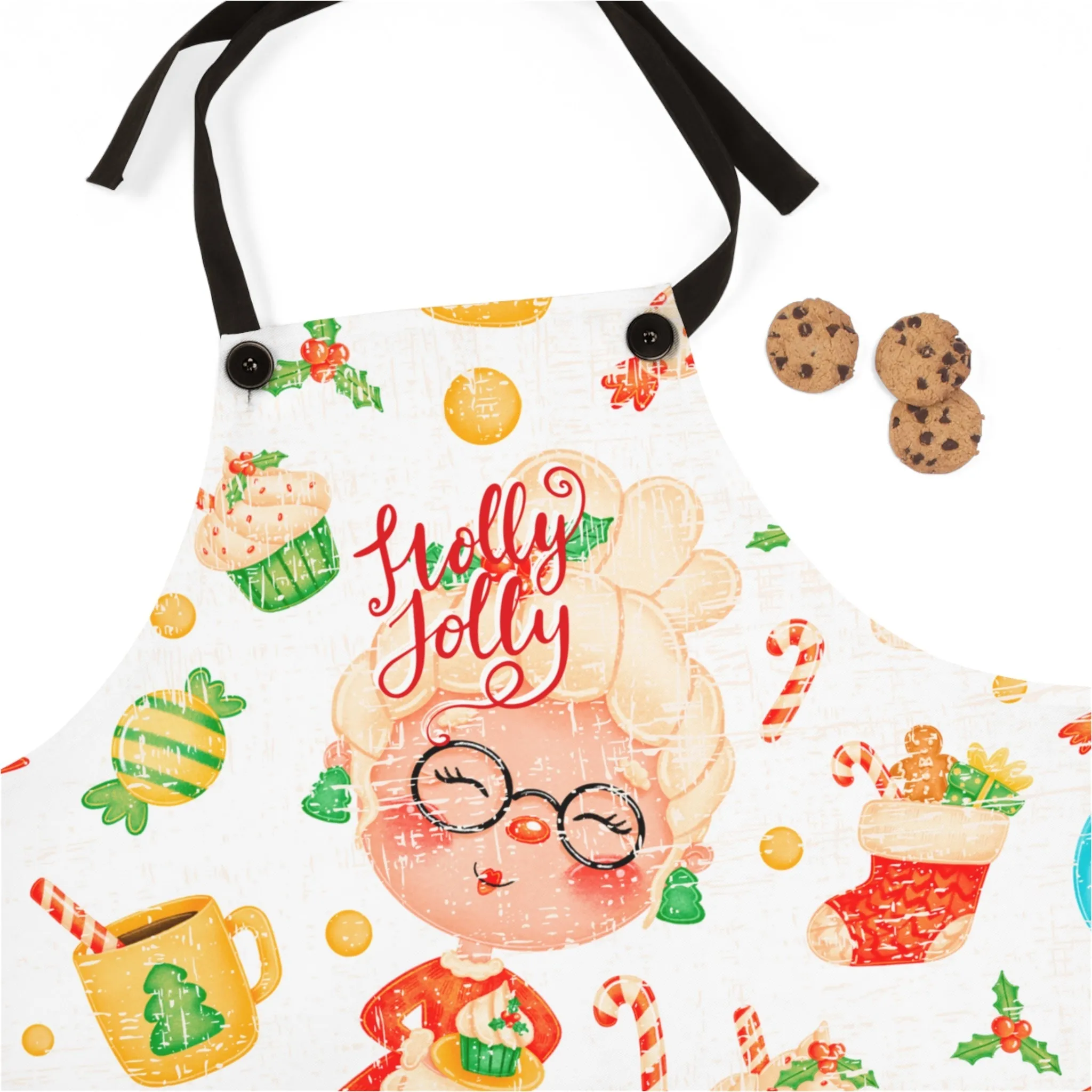 Holly Jolly Mrs. Claus Christmas Apron