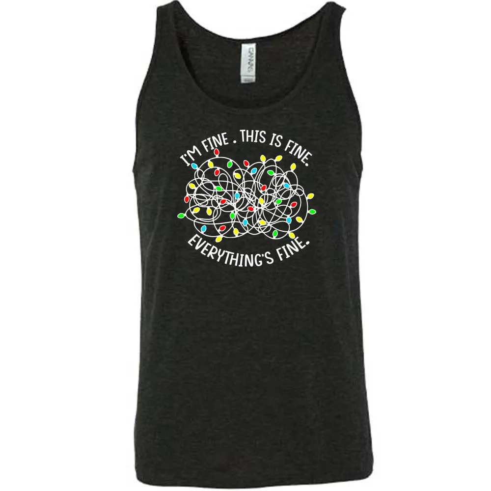 I'm Fine. This Is Fine. Everything's Fine. Christmas Lights Shirt Unisex