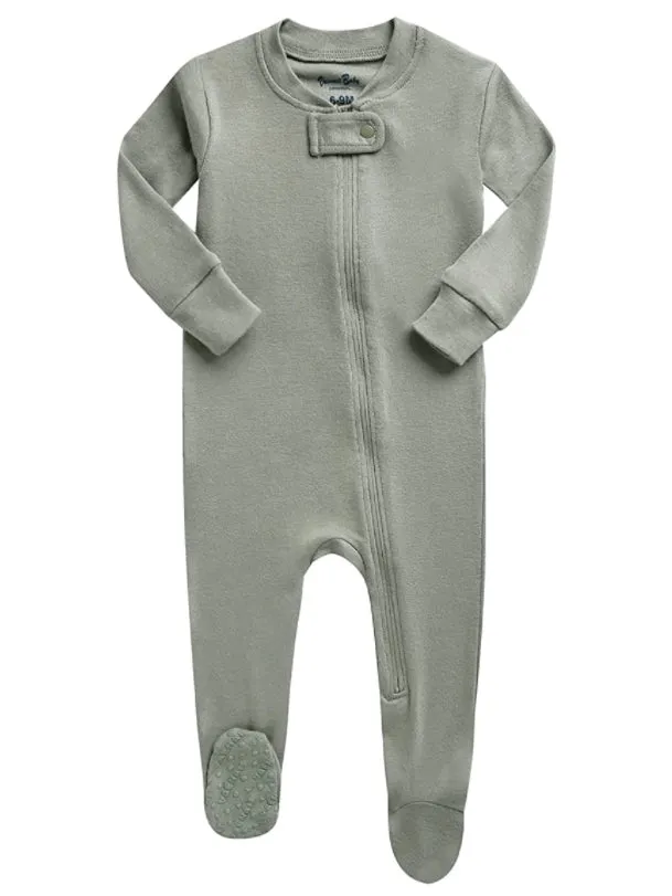 Khaki Baby Footed Sleepers