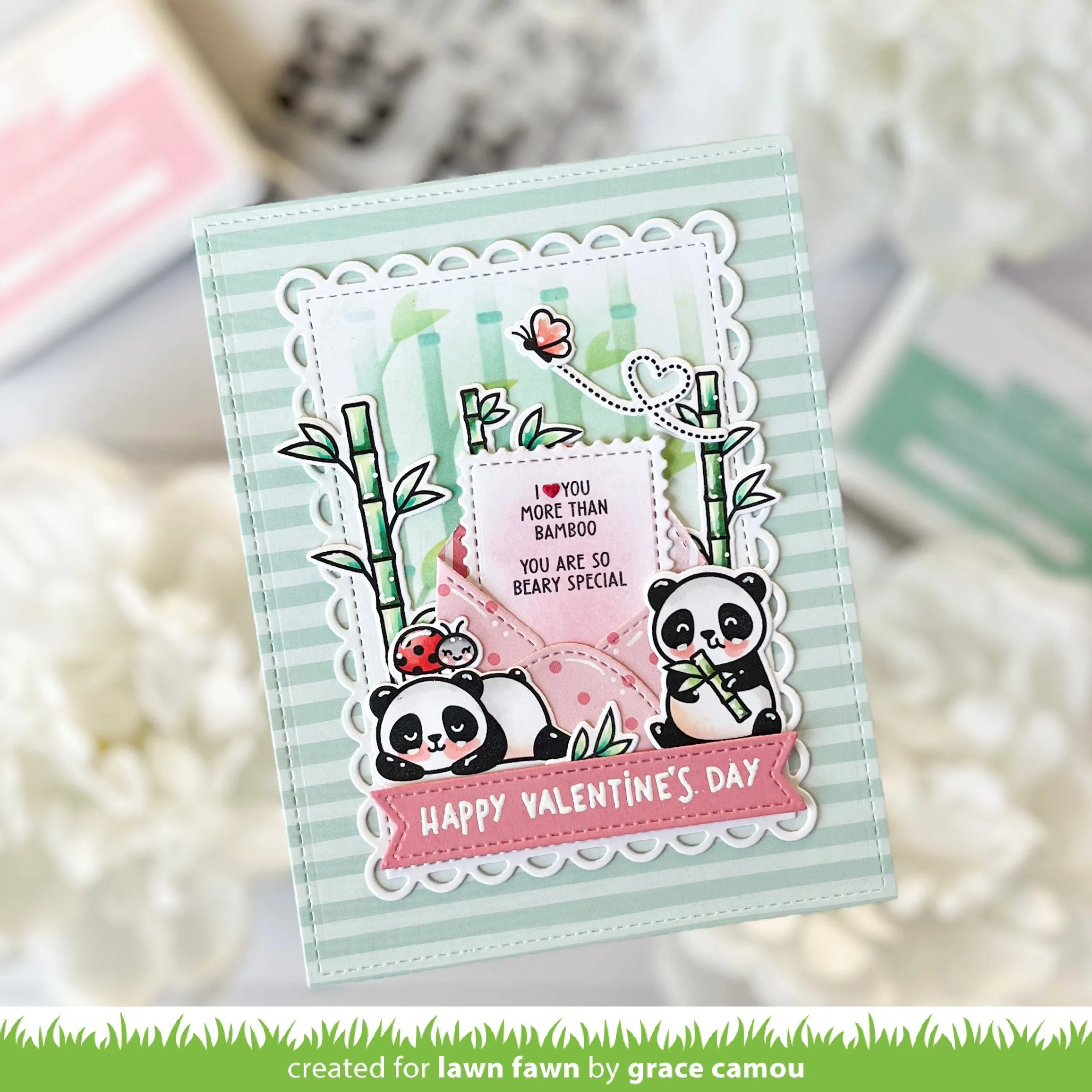 LAWN FAWN: I Heart Pandas Add-on | Stamp