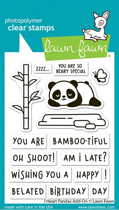 LAWN FAWN: I Heart Pandas Add-on | Stamp