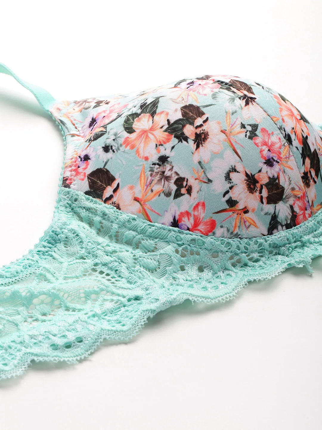 Leading Lady Women's Printed Lightly Padded Non Wired T-Shirt Bra | Full Coverage Everyday Bra [ BRA-4104-1 ]