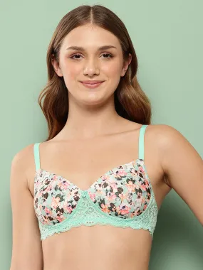 Leading Lady Women's Printed Lightly Padded Non Wired T-Shirt Bra | Full Coverage Everyday Bra [ BRA-4104-1 ]