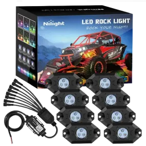 LED RGB Rock Lights Bluetooth Underglow Multicolor Neon (8 Pods)