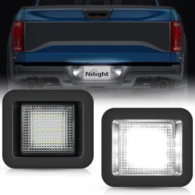 License Plate Lights Compatible with 2015 2016 2017 2018 2019 2020 F150 Raptor Clear Lens Black housing 6000K White 2PCS Pack