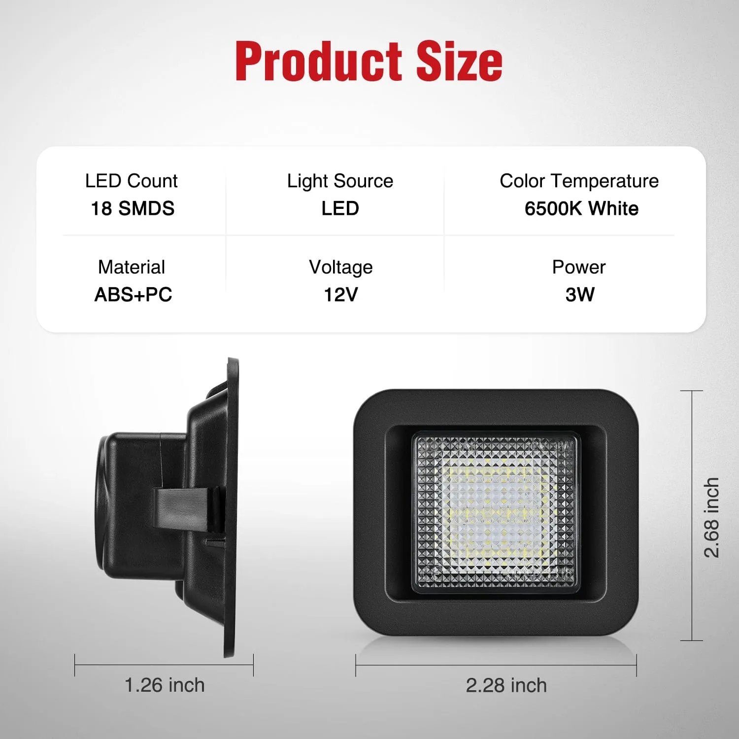License Plate Lights Compatible with 2015 2016 2017 2018 2019 2020 F150 Raptor Clear Lens Black housing 6000K White 2PCS Pack