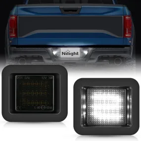 License Plate Lights Compatible with 2015 2016 2017 2018 2019 2020 F150 Raptor Smoke Lens Black Housing 6000K White 2PCS Pack