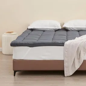 LUXURIOUS LIFE Super Soft 500 GSM Microfiber Mattress Topper for Double Bed | All Season Comfortable Sleep 2 Inch Thick Mattresses Padding Double (Grey, Large California King(78x84inch))