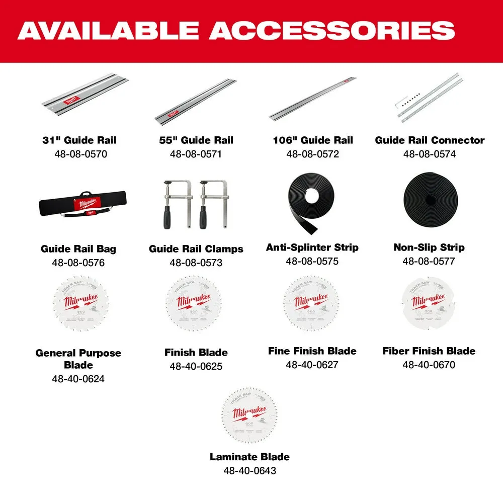 Milwaukee 2831-21 M18 FUEL 18V 6-1/2" Cordless Li-Ion Plunge Track Saw Kit