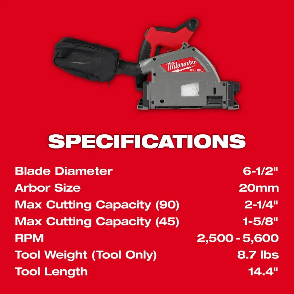 Milwaukee 2831-21 M18 FUEL 18V 6-1/2" Cordless Li-Ion Plunge Track Saw Kit
