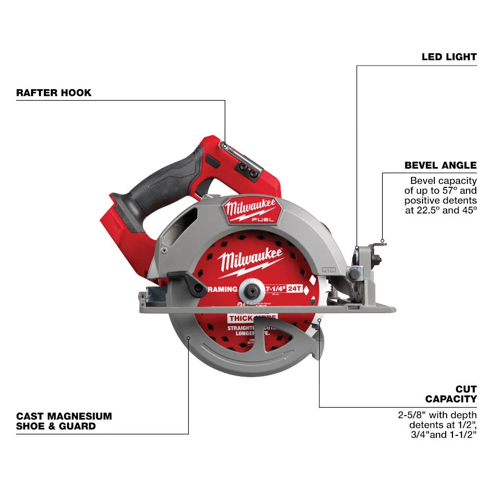 Milwaukee 2834-20B8F M18 FUEL 18V 7-1/4" Circular Saw w/ 8AH Forge Battery
