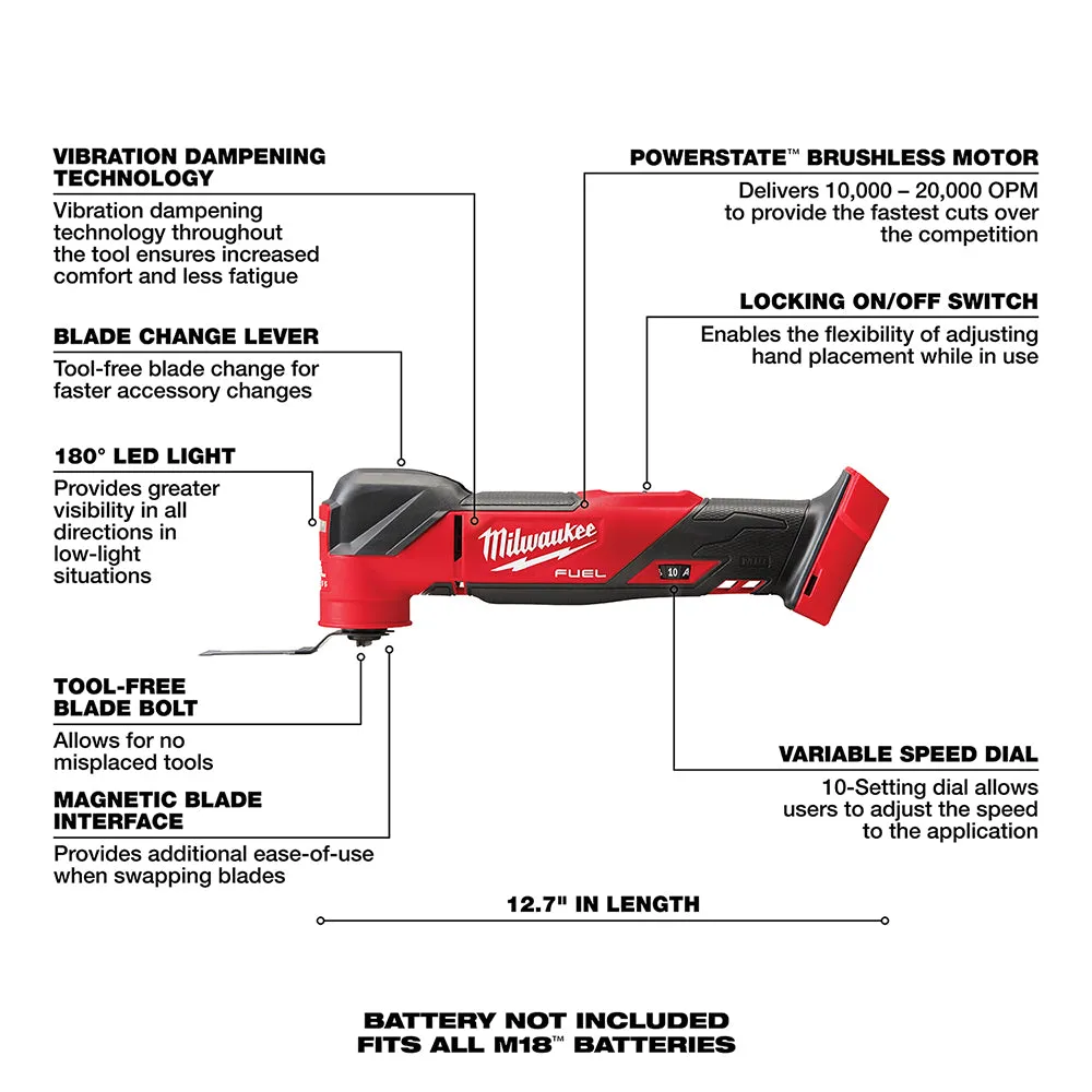 Milwaukee 2836-80 M18 FUEL 18V Oscillating Multi-Tool - Recon - Bare Tool