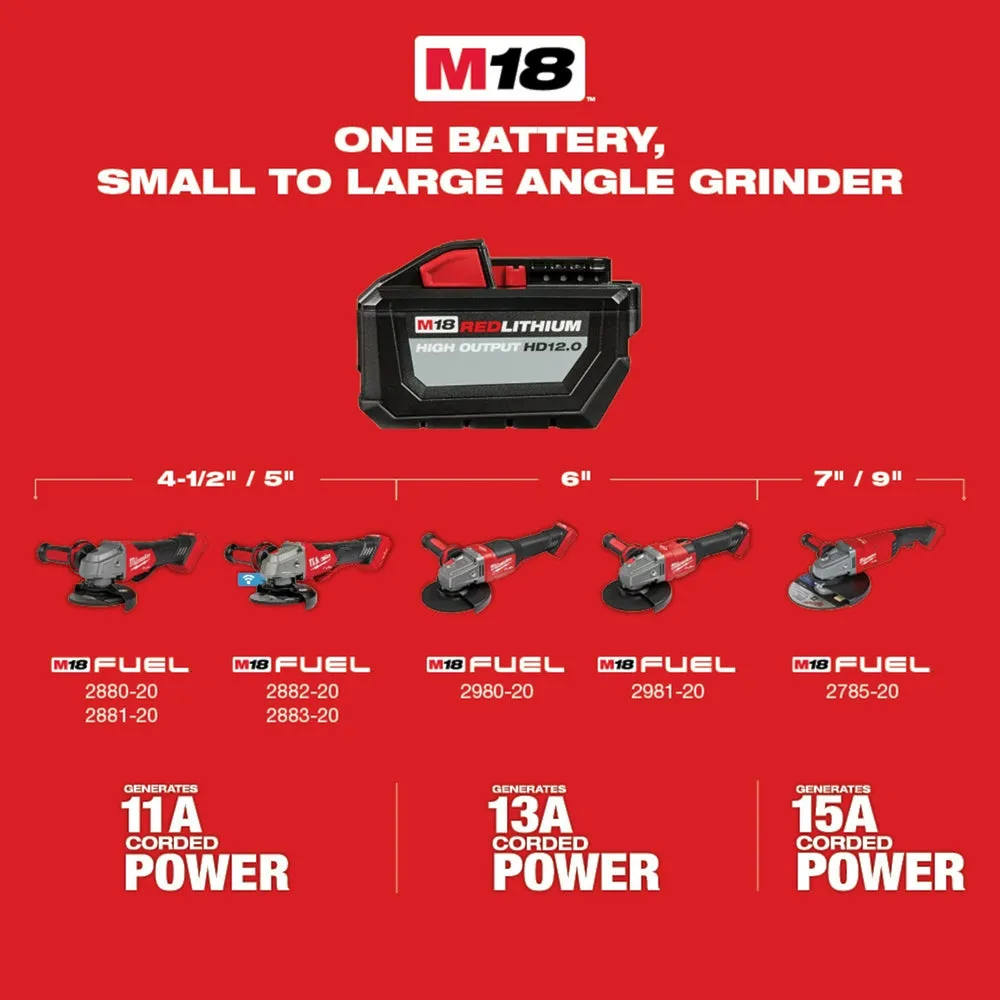 Milwaukee 2888-20 M18 FUEL 18V 4-1/2" / 5" Cordless Paddle Grinder - Bare Tool
