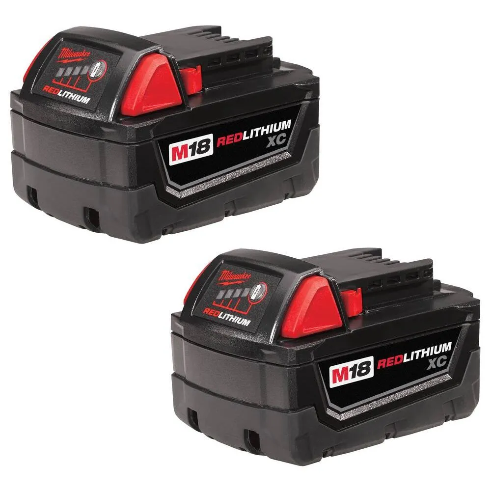 Milwaukee Tool 48-11-1822 M18 18-Volt Lithium-Ion XC High Capacity Battery (2pk)
