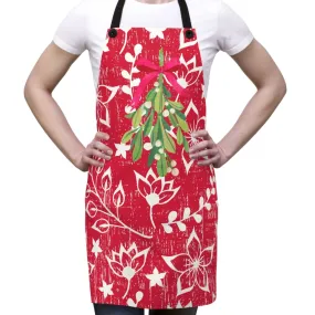 Mistletoe Magic Red and White Christmas Apron