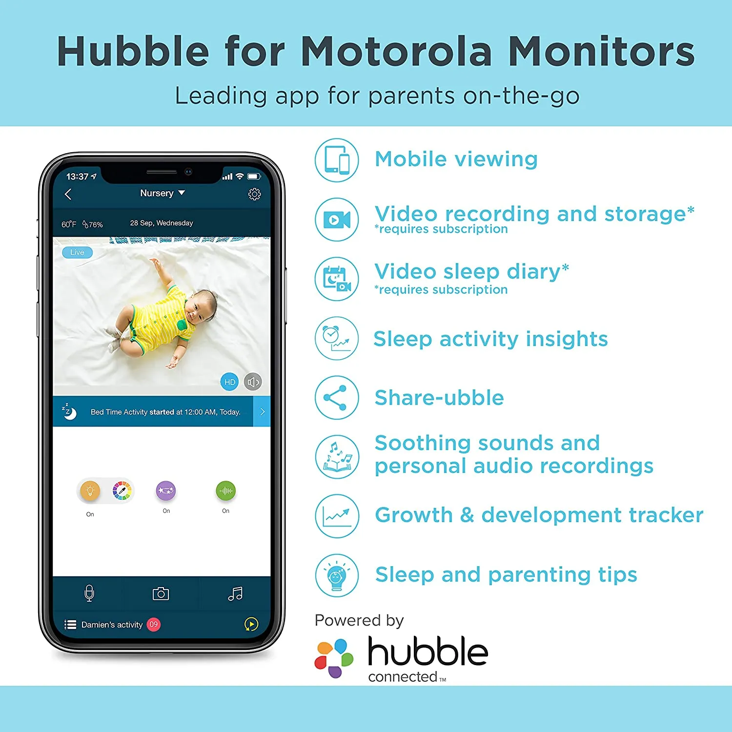 Motorola Halo  Video Baby Monitor - Infant Wi-Fi Camera with Overhead Crib Mount - 4.3-Inch Color Screen with Infrared Night Vision and Intercom (Refurbished)