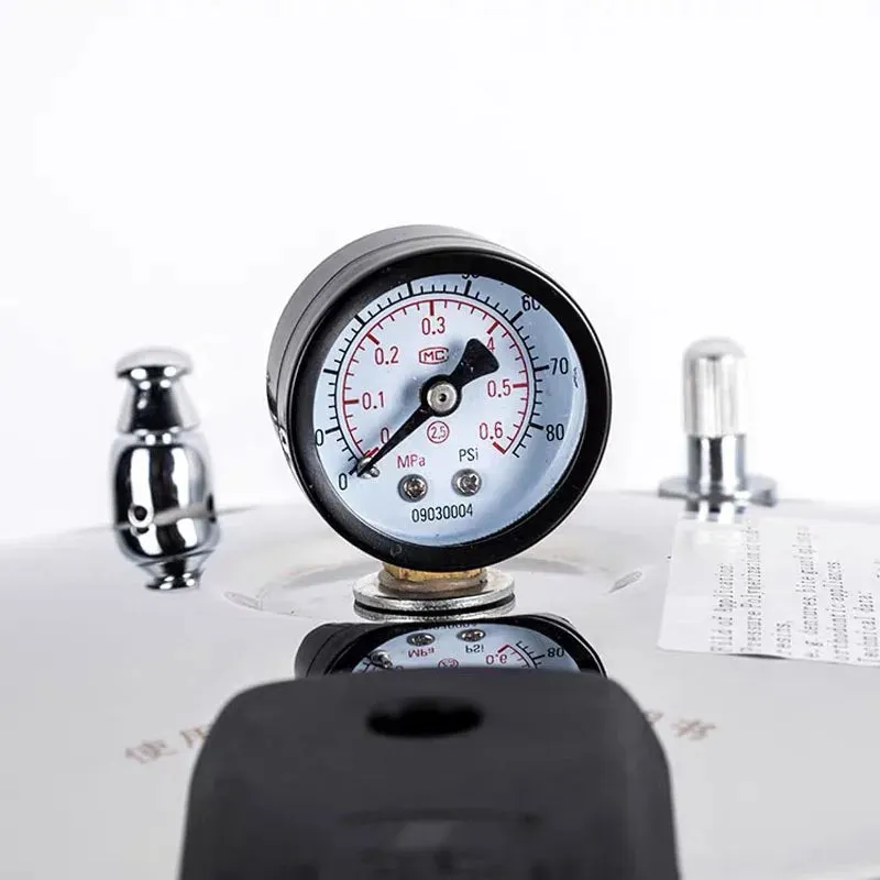 NEW Dental Lab Denture Curing Pressure Pot Sterilizing Pneumatic Polymerizing Pot with Pressure Gauge