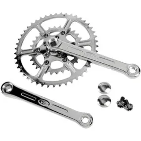New Rando Bicycle Crankset - 170mm, 8/9/10-Speed, 46/30t, 50.4 BCD, Square Taper JIS Spindle Interface, Polished Stainless