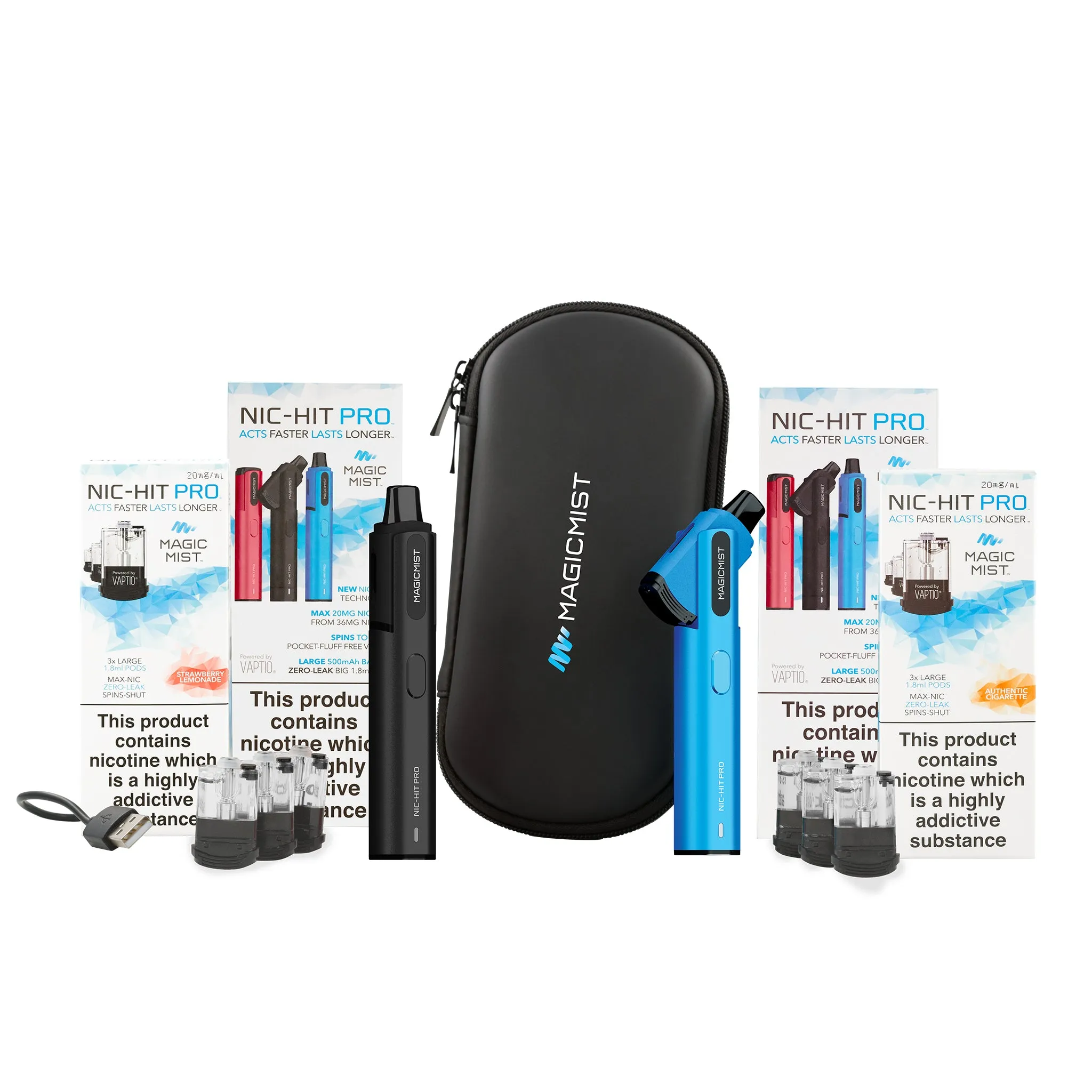 Nic-Hit Pro Deluxe Kit - Maximum Nicotine. Acts Faster. Lasts Longer.