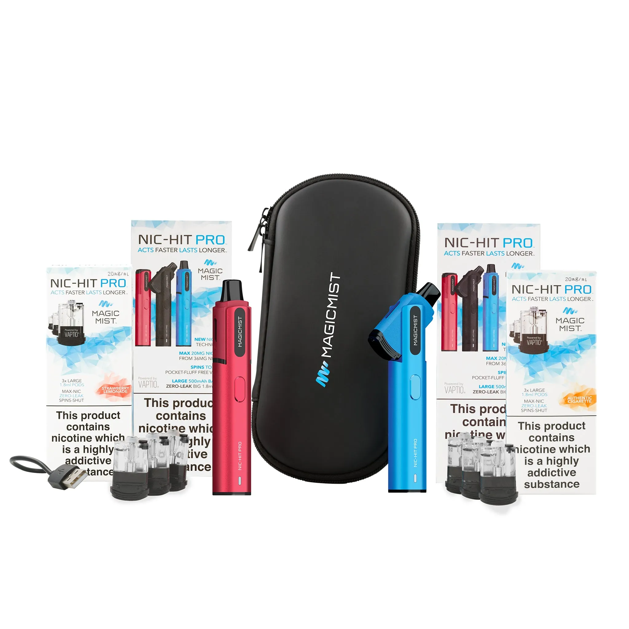 Nic-Hit Pro Deluxe Kit - Maximum Nicotine. Acts Faster. Lasts Longer.