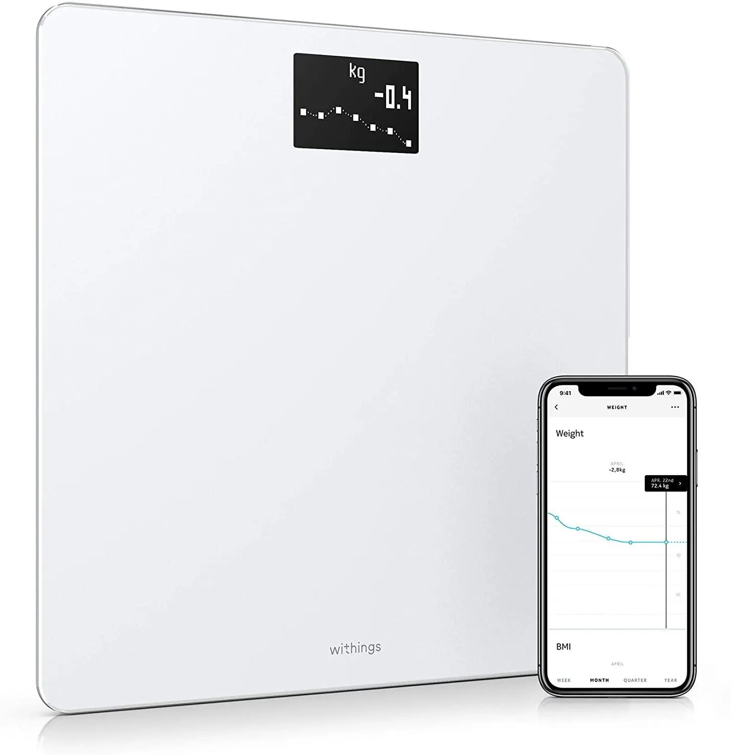 Nokia Body Bmi Wifi Scale - White-QPKX