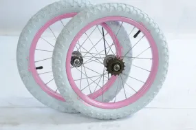 PAIR RALEIGH MISS 16 WHEELS PINK WHEEL SET SUIT OTHER 16” CHILDS KIDDIES BIKES N