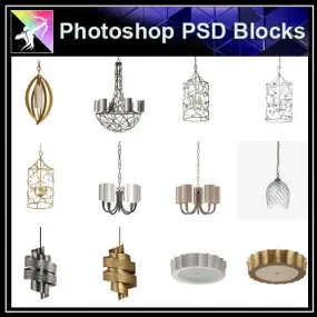 【Photoshop PSD Blocks】Ceiling Lights PSD Blocks