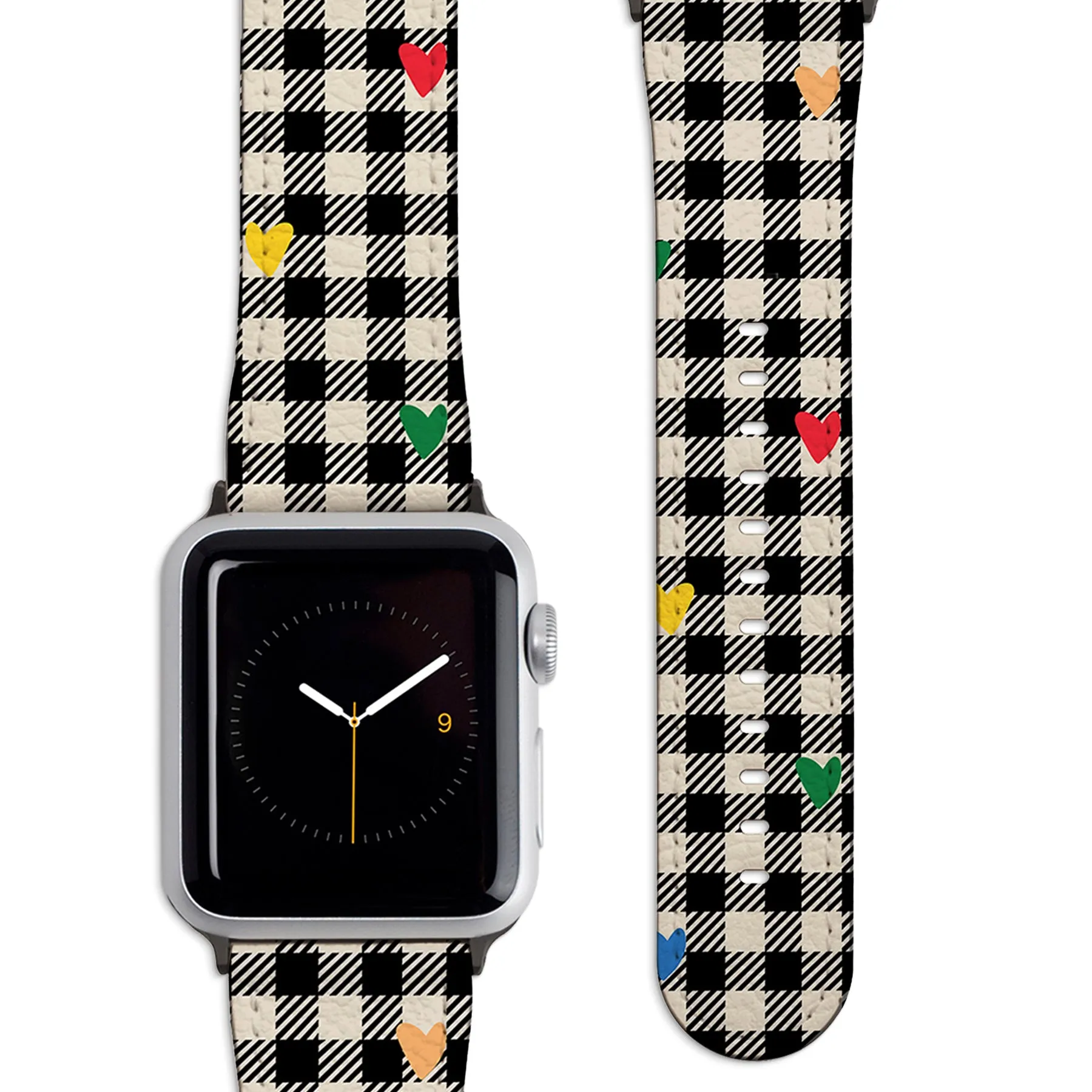 Plaid Hearts Apple Watch Strap