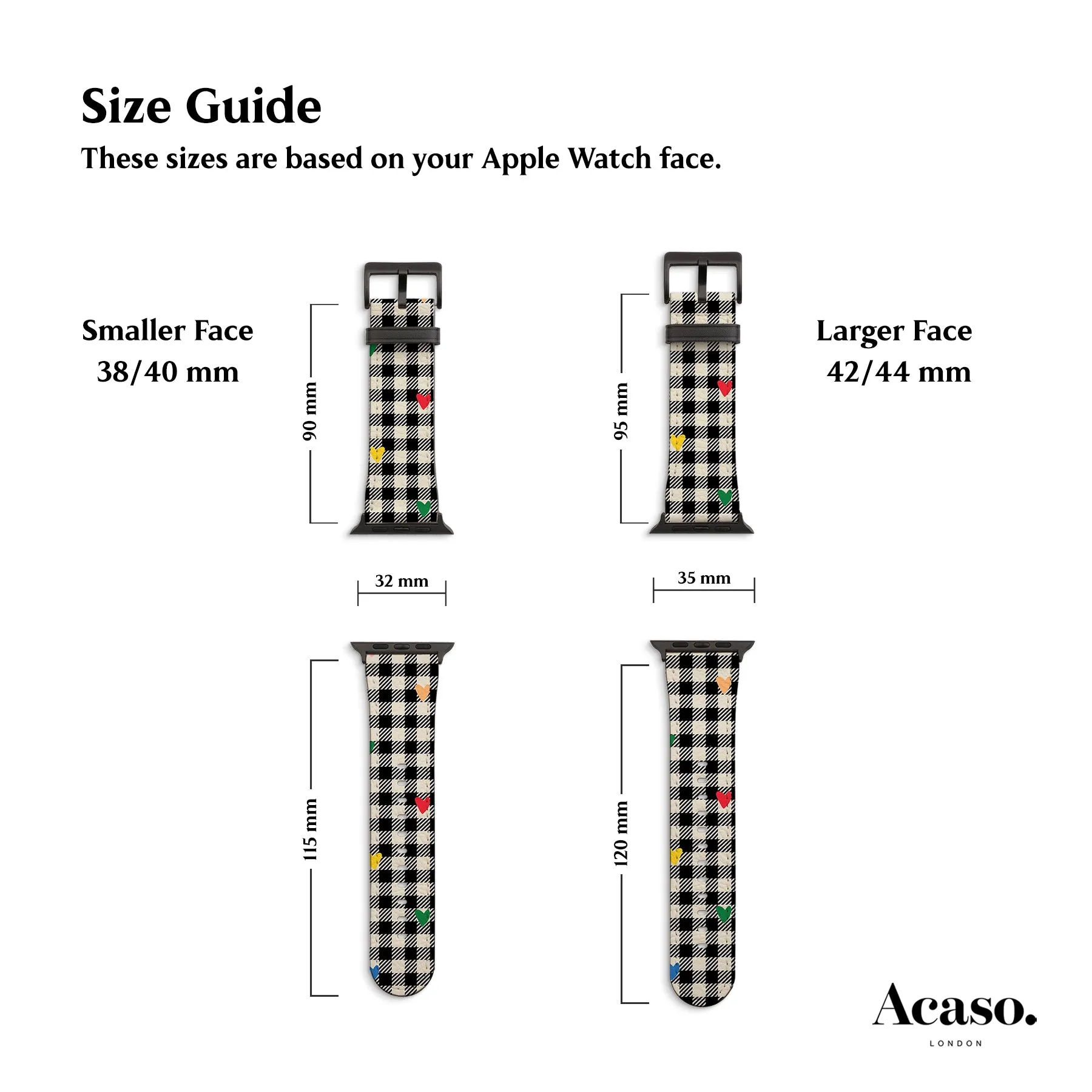 Plaid Hearts Apple Watch Strap