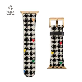 Plaid Hearts Apple Watch Strap