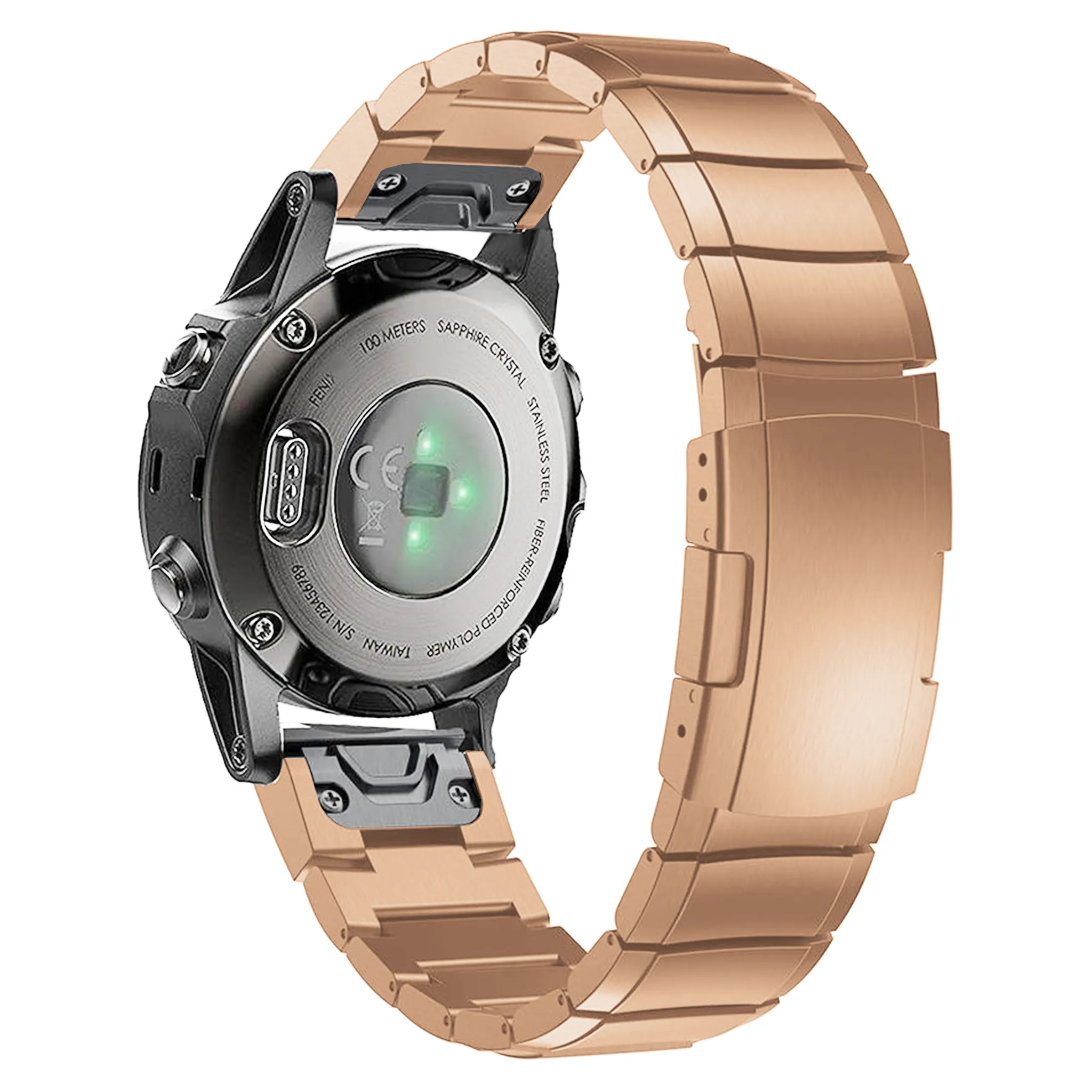 Rose Gold Ceramic Stainless Steel Garmin Fenix 6 / 7 / 8 (47MM) Band