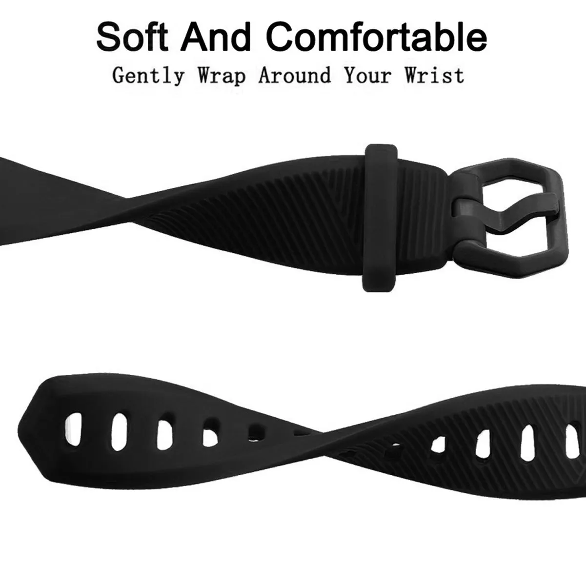Silicone Strap For Fitbit Alta Bands/Alta HR/Ace-Black