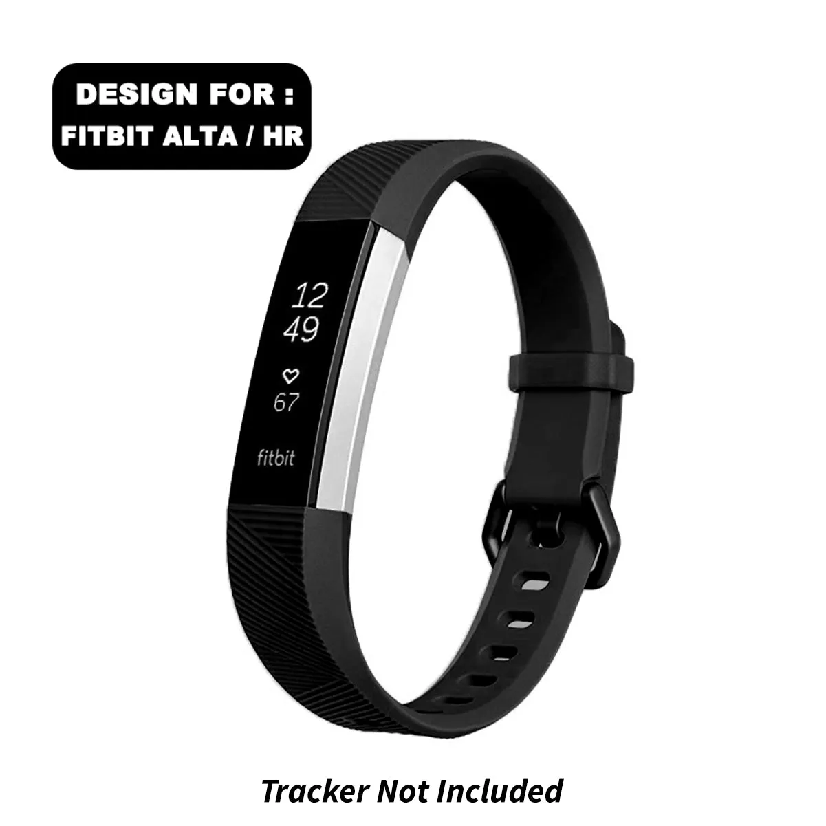 Silicone Strap For Fitbit Alta Bands/Alta HR/Ace-Black