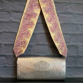 Silver Weave Bag With Kashmiri Embroidered Belt