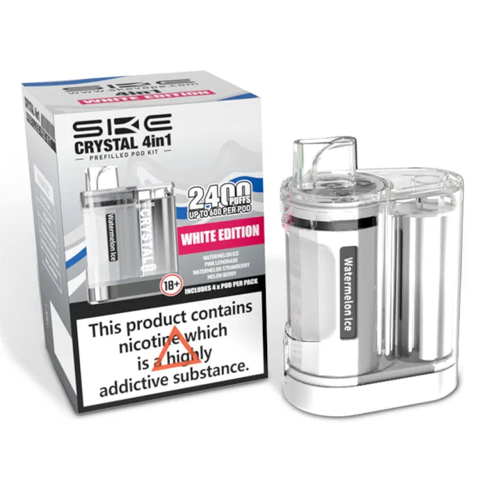 SKE Crystal 2400 Puffs - 4 in 1 Pre-Filled Pod Kit - Multi Flavour