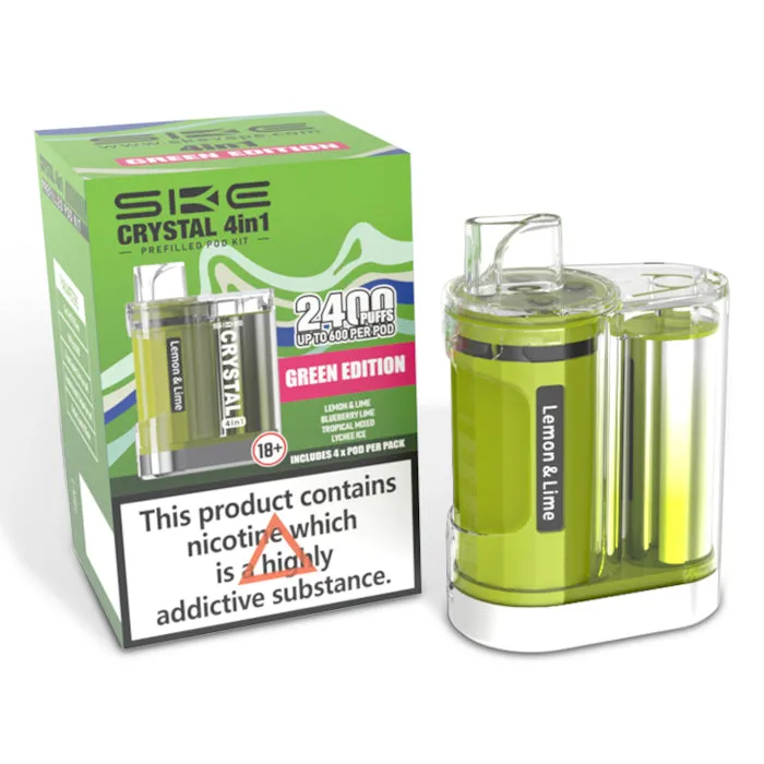 SKE Crystal 2400 Puffs - 4 in 1 Pre-Filled Pod Kit - Multi Flavour