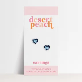 Sporting KC Heart Stud Earrings