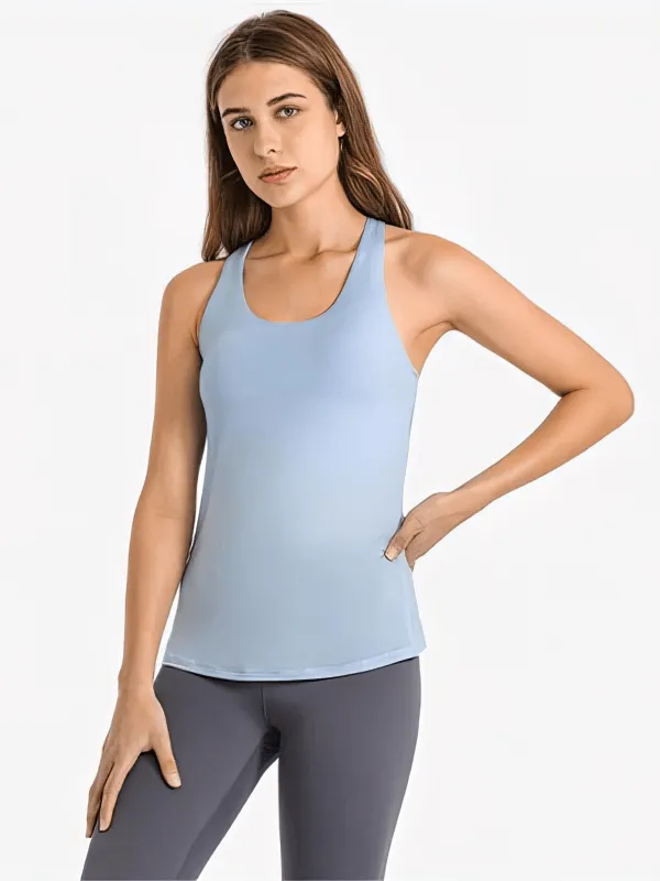 Stylish Sporty Women's Tops with Open Back and Cross Straps - SF1169